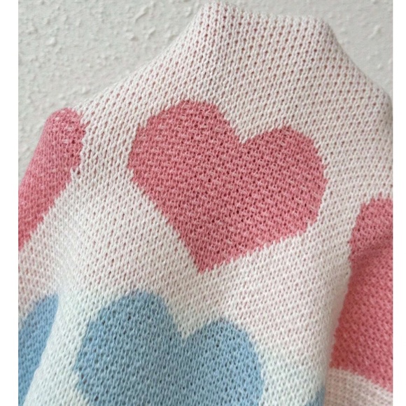 Heart Print Vday Valentine’s Oversized Button Down Cardigan - Picture 5 of 5